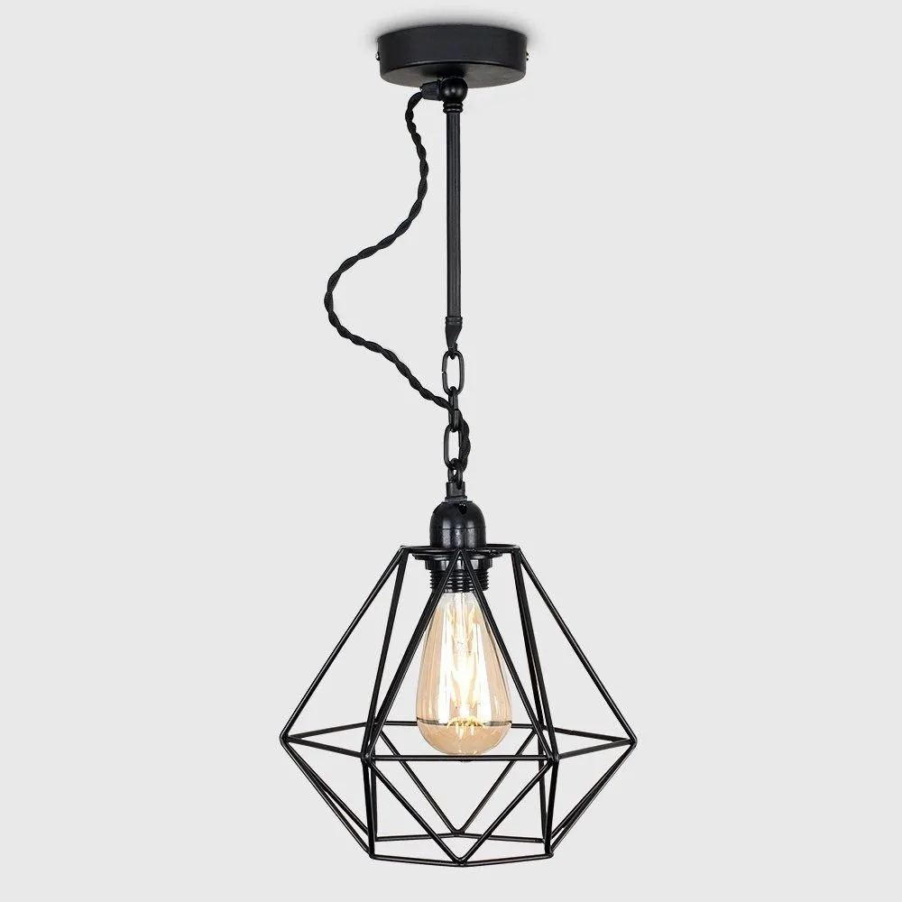 ValueLights Huber Black Ceiling Light Pendant 3