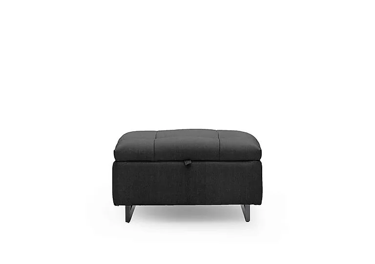Gisella Fabric Storage Footstool - Manhattan Indigo