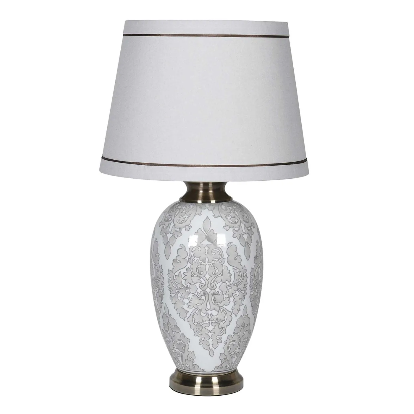 Grey Pattern Table Lamp Metal | Barker & Stonehouse