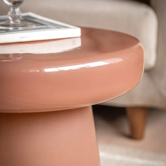 Return - Ambrose Side Table, Coral & Glass 2