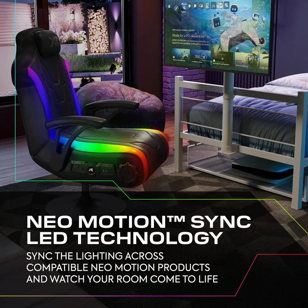 X Rocker Basecamp RGB Gaming TV Bed with App Controlled LED Light in White 3