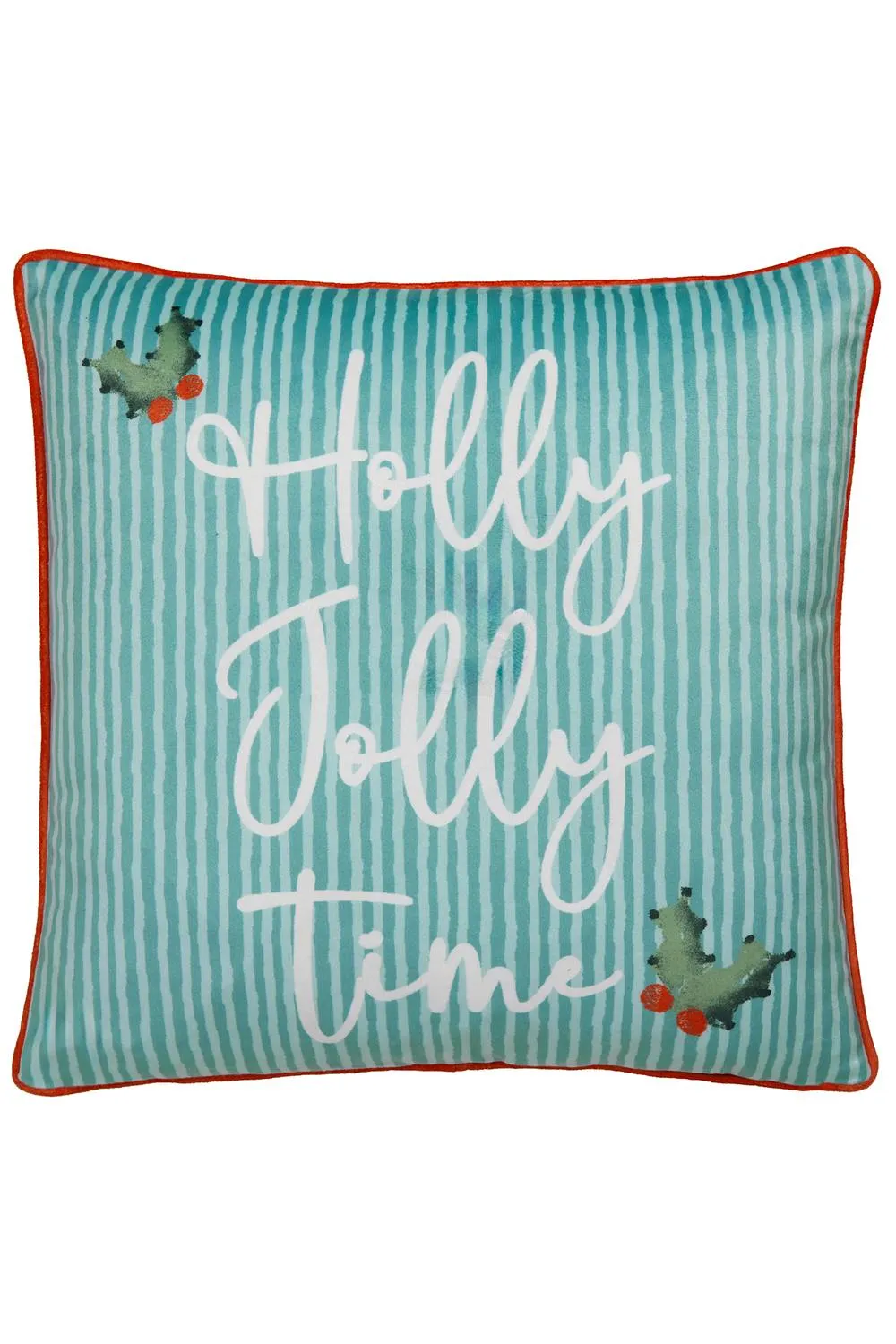 Fusion 'Christmas Vintage Frames' Velvet Filled Cushion in Red 4