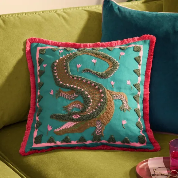 Furn. Les Animaux Croc Monsieur Tufted Square Cushion