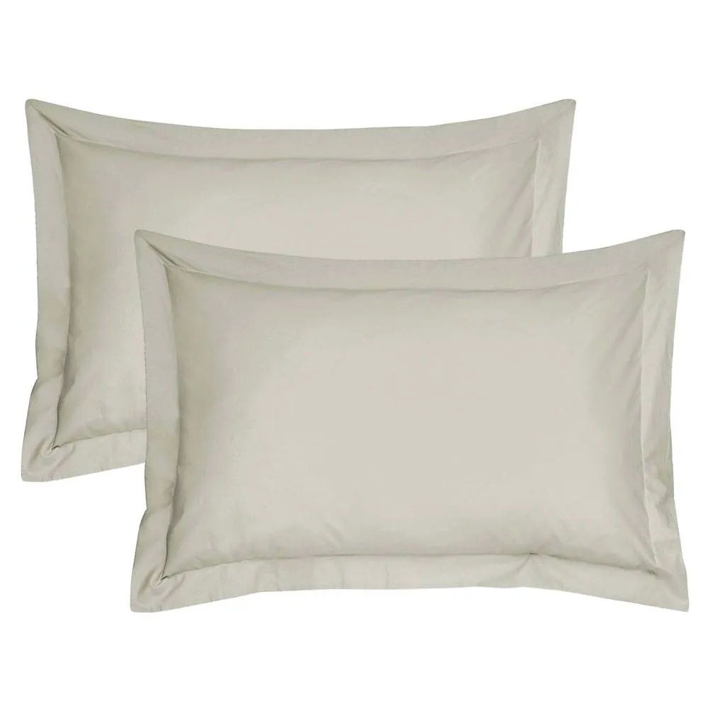 Smart Living Luxury 100% Egyptian Cotton Oxford Pillowcase Pair in Natural