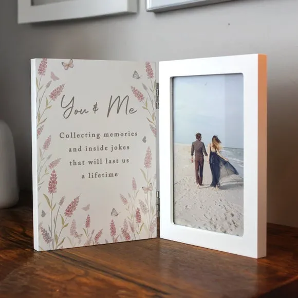 Personalised Floral Wooden Hinged Photo Frame 3