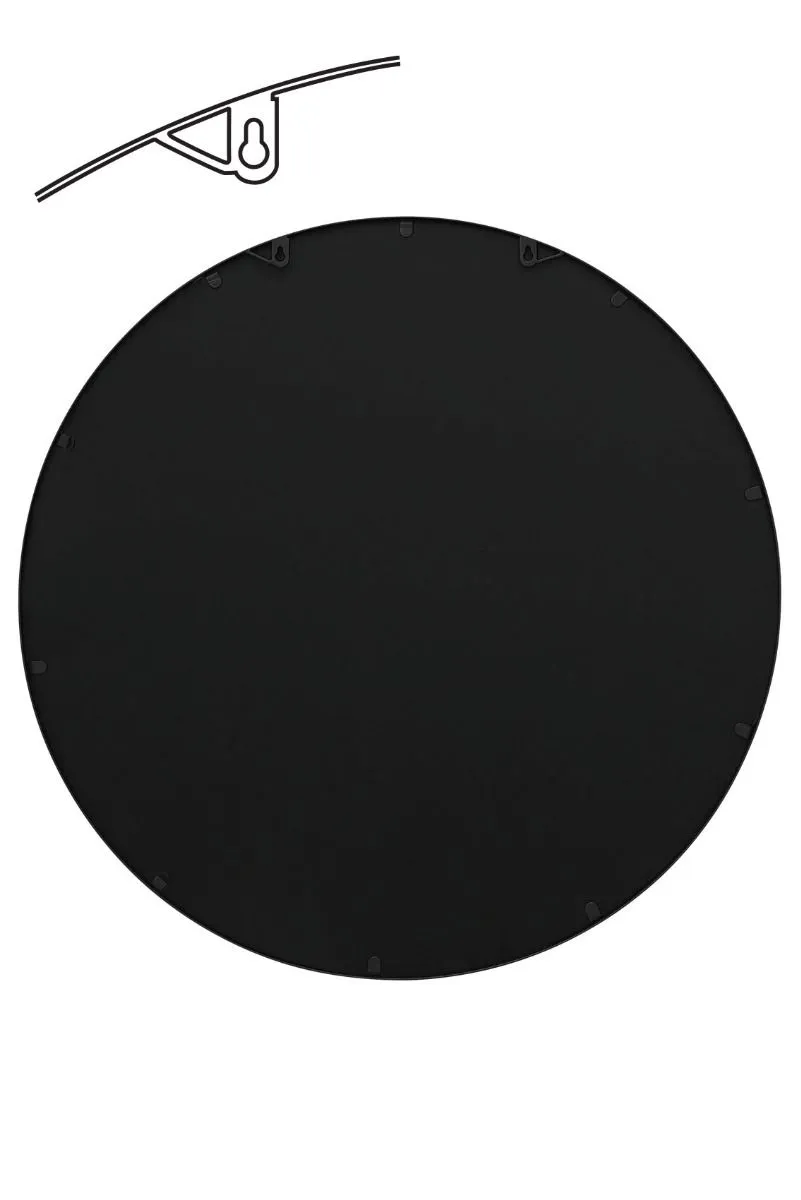MirrorOutlet Black Metal Framed Round Window Wall Mirror 31" X 31" (80x80CM) 4