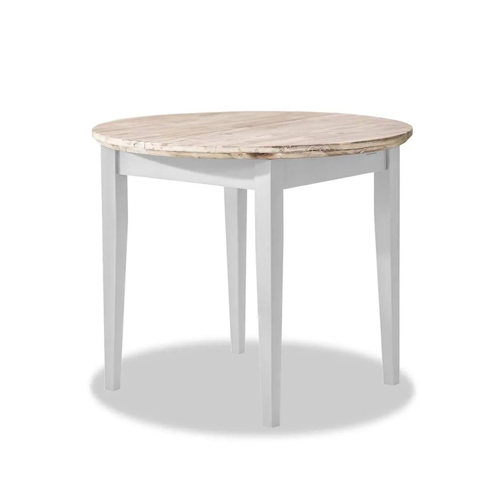 Statement Furniture Florence Round Extendable Kitchen Dining Table in White 3