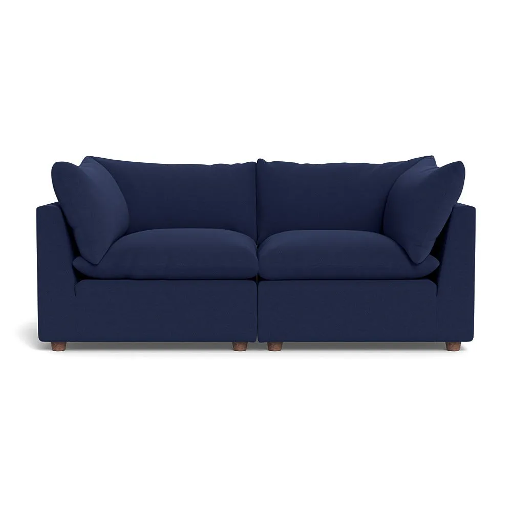 Heal's Astrid 3 Seater Sofa Melton Wool New Navy Walnut Stained Beech Feet 1
