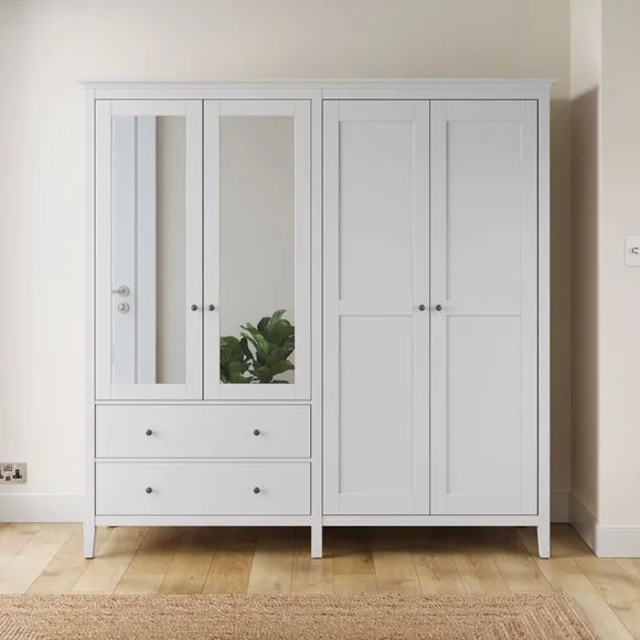 Lynton Mirrored 4 Door Wardrobe