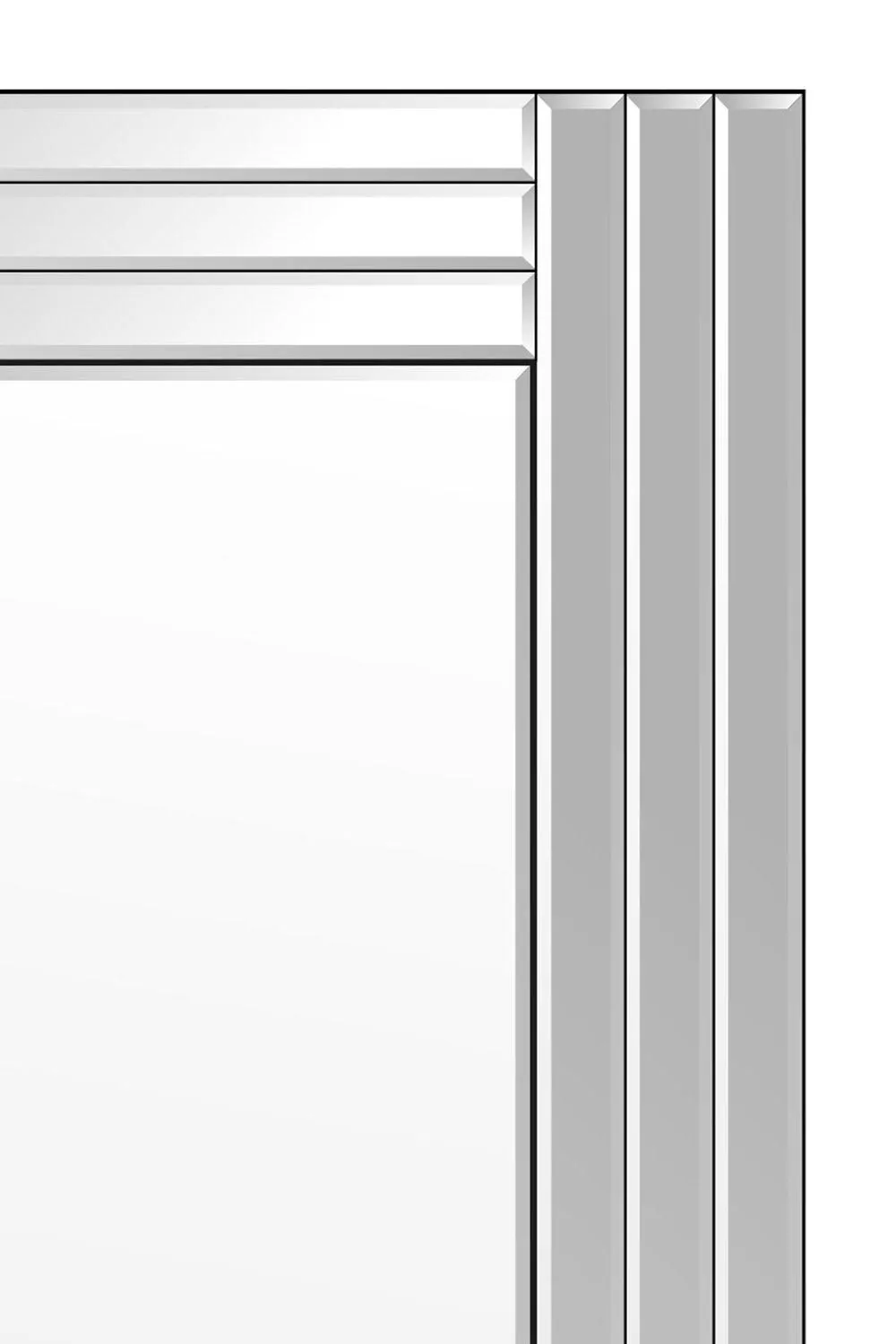 MirrorOutlet 'Oakley' All Glass Triple Edge Bevelled Full Length Cheval Mirror 150 x 40 CM in Clear 3