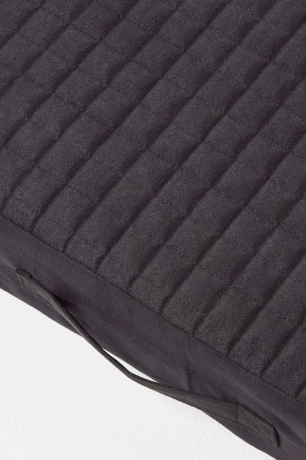 Homescapes Quilted Polyester 3 Seater Orthopaedic Booster Cushion Cover in Black 6