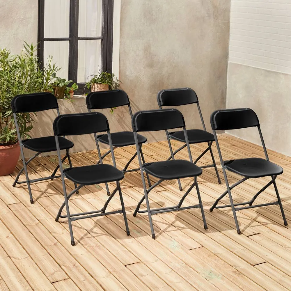 sweeek Set of 6 folding event chairs in Dark Grey
