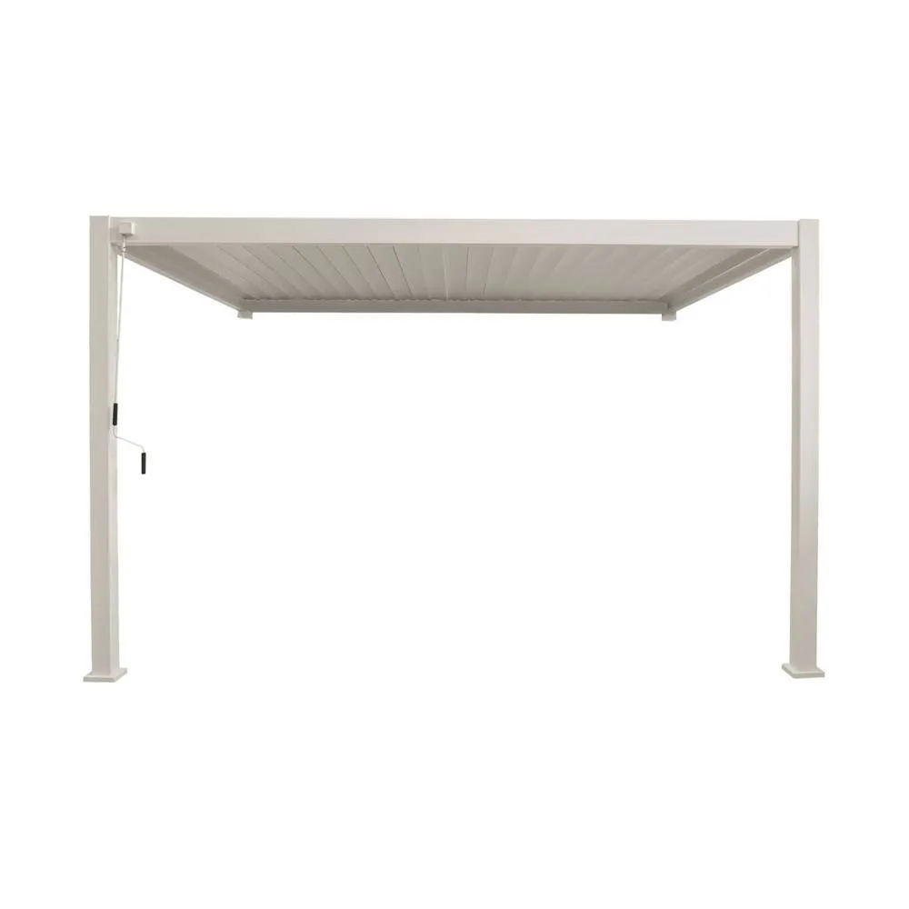 sweeek Lean to pergola with louvered roof aluminium 4 x 3m in Beige 5