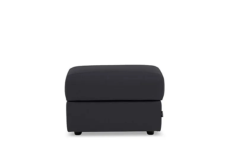Marconi Rectangular Leather Storage Footstool - Torello Blu