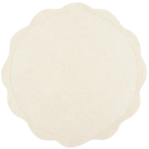 Bonnie Scallop Border Wool Round Rug 5