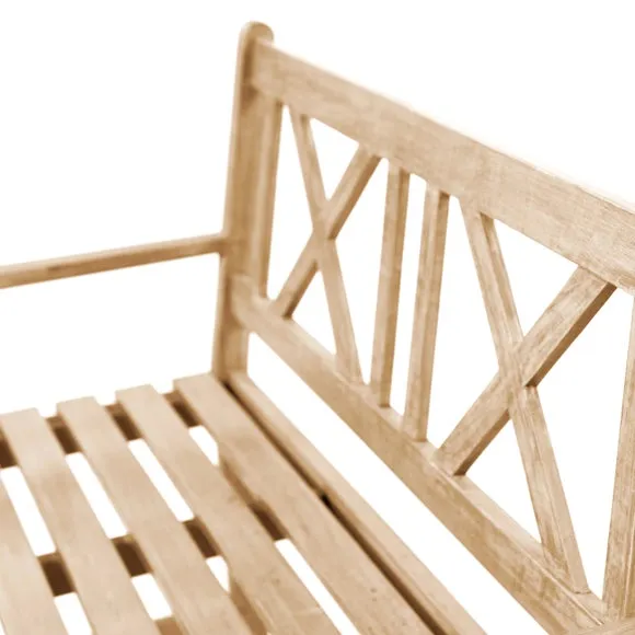 Cambridge 2 Seater Acacia Wood Bench 3