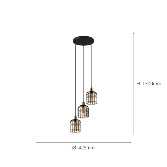 EGLO Chisle 3 Light Cluster Ceiling Light 3