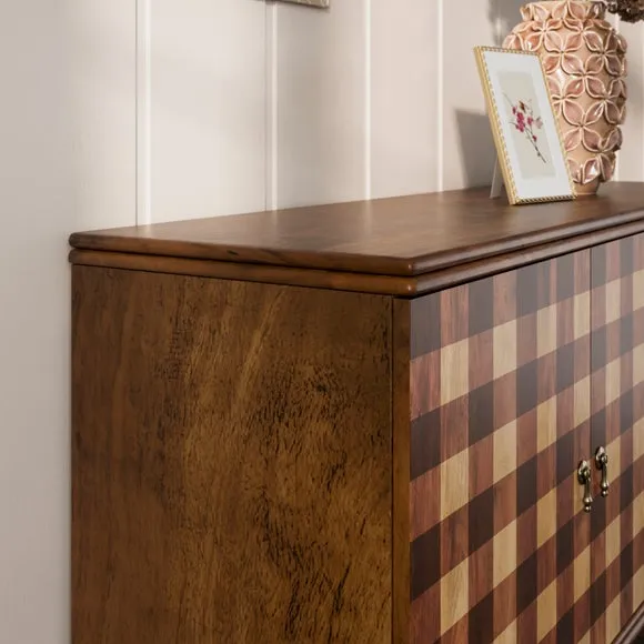 Posie Gingham Wide Sideboard, Mango Wood 4