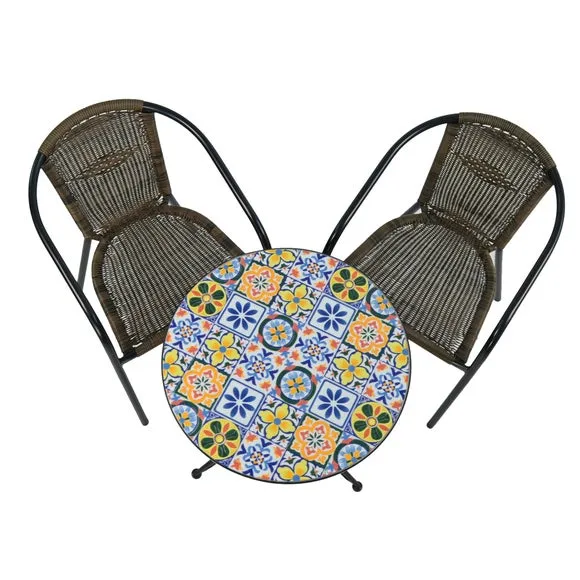 Summer Terrace Charlotte Round Bistro Table with 2 Springdale Chairs 3