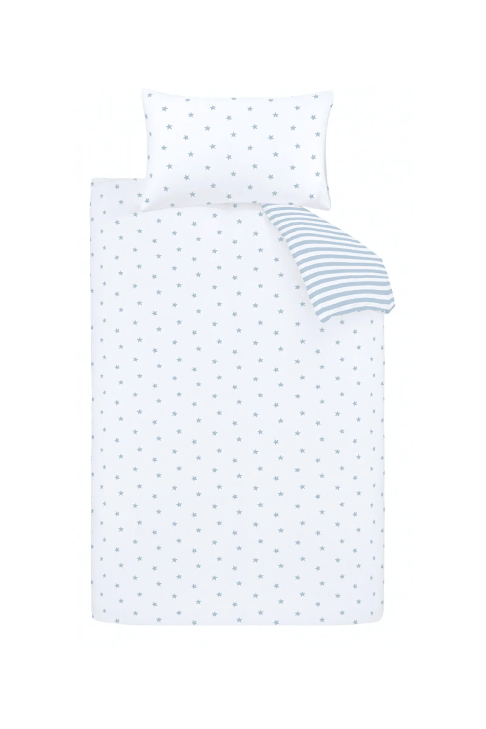 Bianca 'Mini Star & Stripes' Reversible Cotton Duvet Cover Set in Blue 5