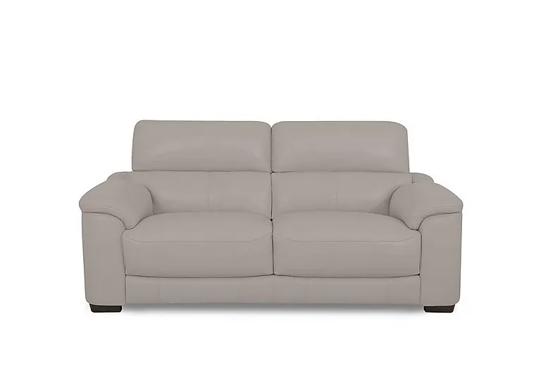 Nova Leather 2 Seater Sofa - Silver Grey