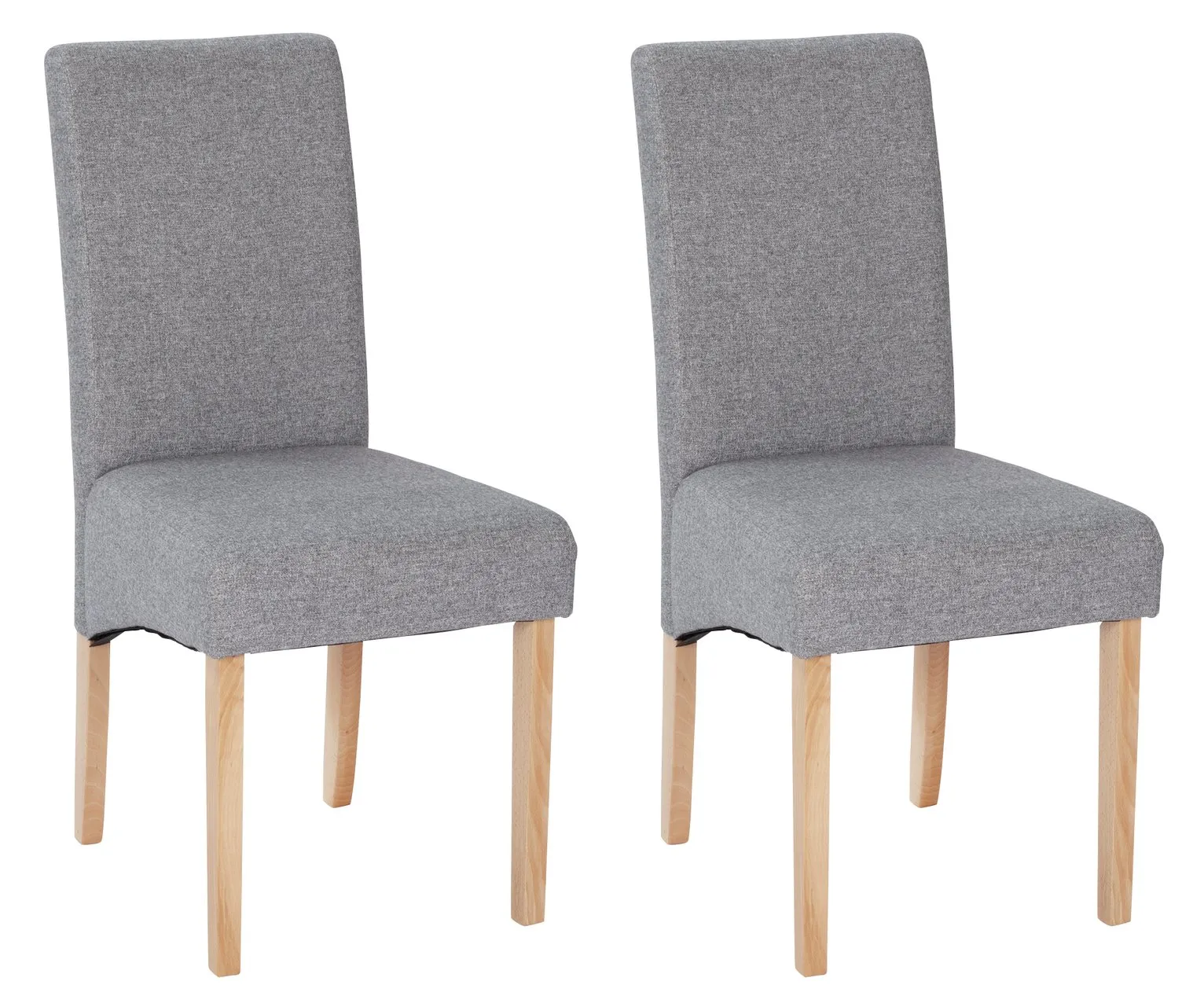 Argos Home Pair of Tweed Skirted Dining Chairs - Grey