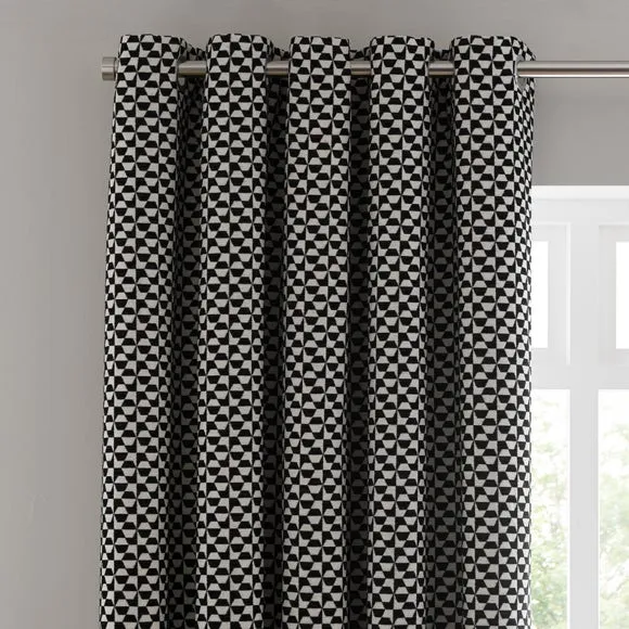 Geo Checkerboard Eyelet Curtains 1