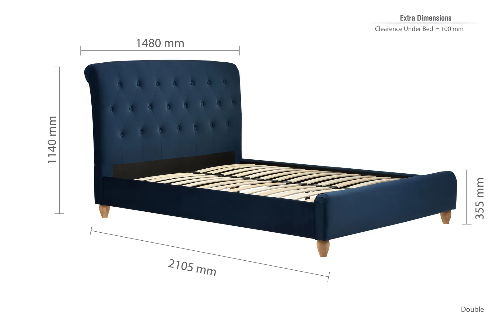 Birlea Brompton Bed in Mid Blue 6