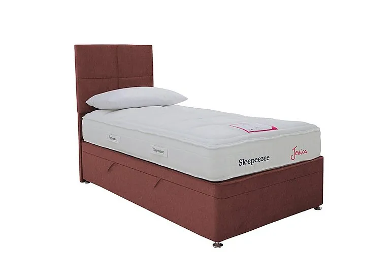 Jessica Side Ottoman Divan Set - Single - Tweed Rose