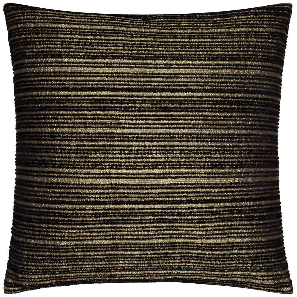 Paoletti Jupiter Chenille Jacquard Cushion in Black 2