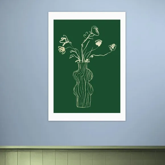 East End Prints Roses on Green Print 1
