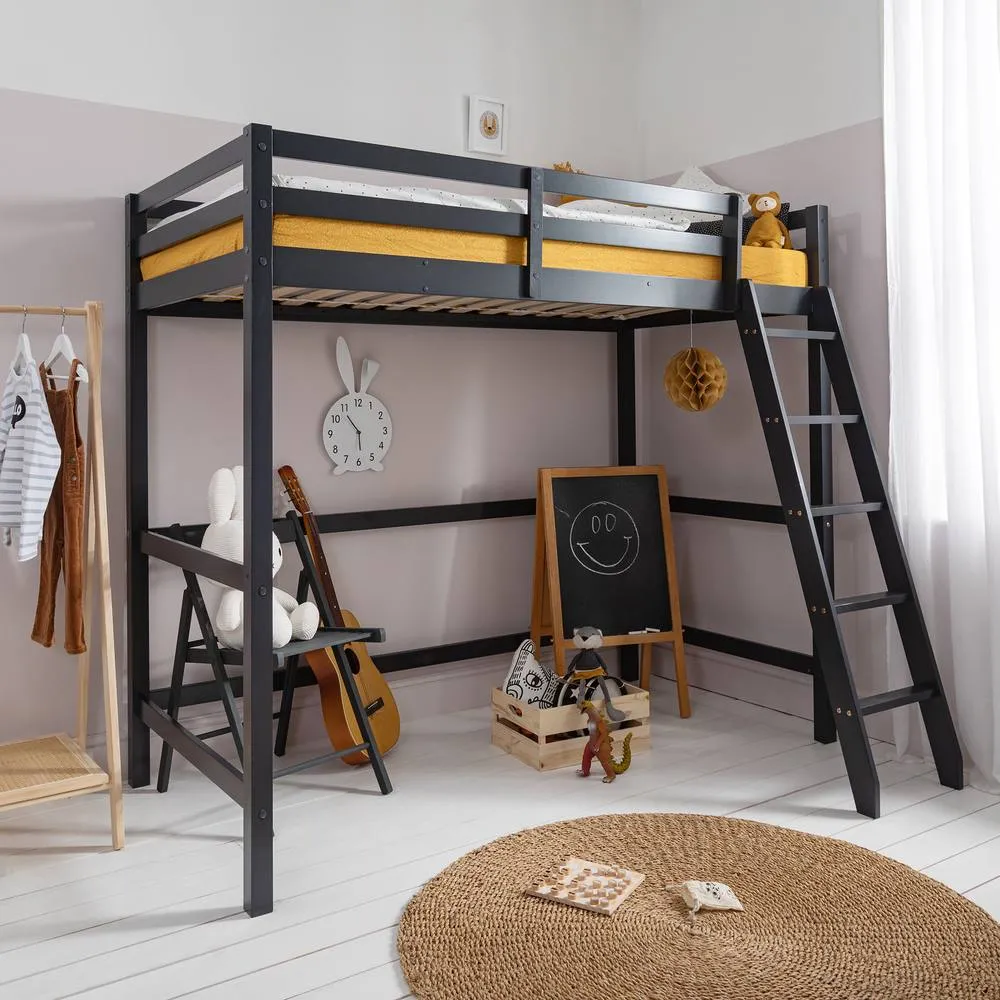 Nöa and Nani Thomas High Sleeper Cabin Bed in Anthracite in Grey