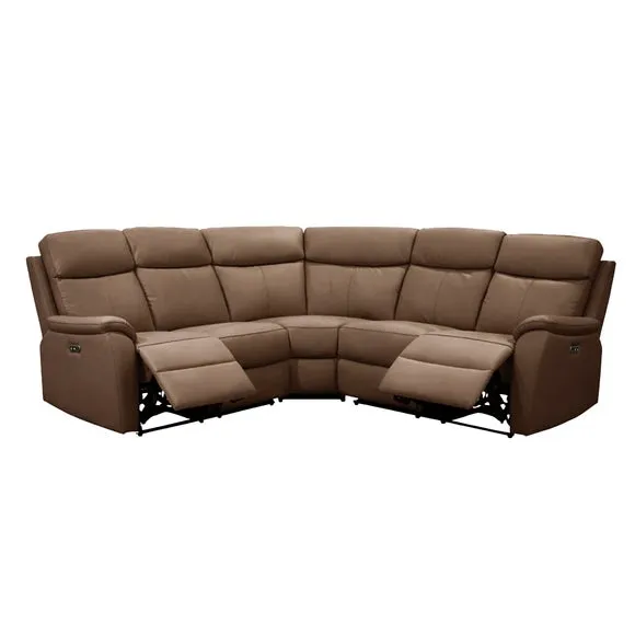 Aspire Kingsmere Leather Power Recliner 5 Seater Corner Sofa 2