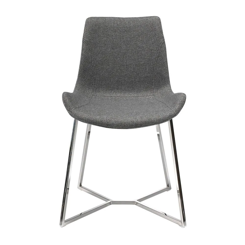 Angel Cerda Dark Grey Upholstered Dining Chair, Model 2