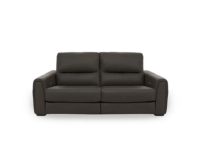 Flex Leather 2 Seater Power Recliner Sofa with Storage Arms - Dark Chocolate
