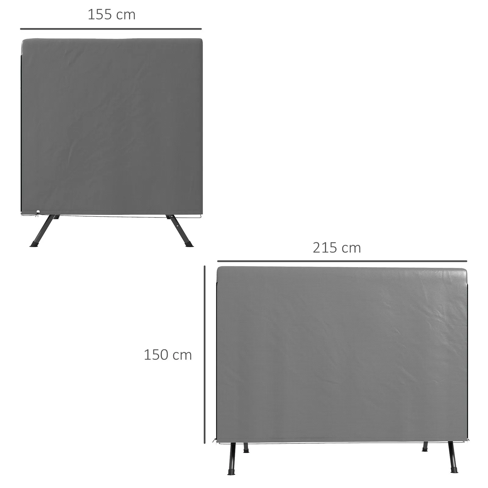 OUTSUNNY Patio Swing Chair Cover Garden Furniture Protector 215x155x150cm in Dark Grey 3