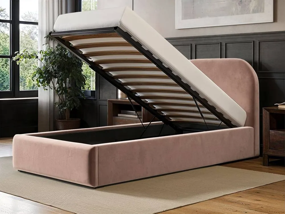 Flair Alba Single Ottoman Bed in Pink 3