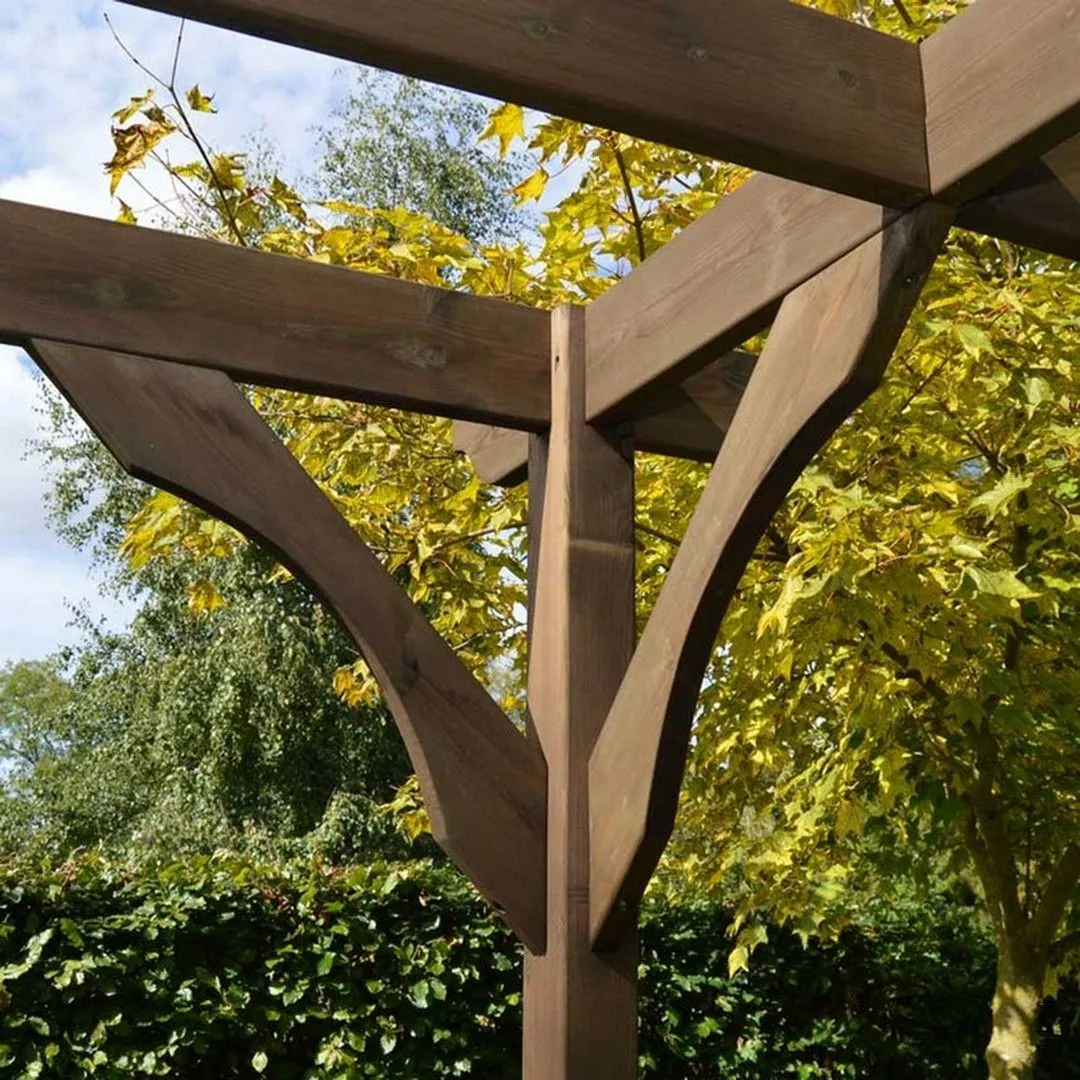 Rutland County Garden Furniture Ltd Premium Pergola - Wood - L180 x W180 x H270 cm - Rustic Brown 4