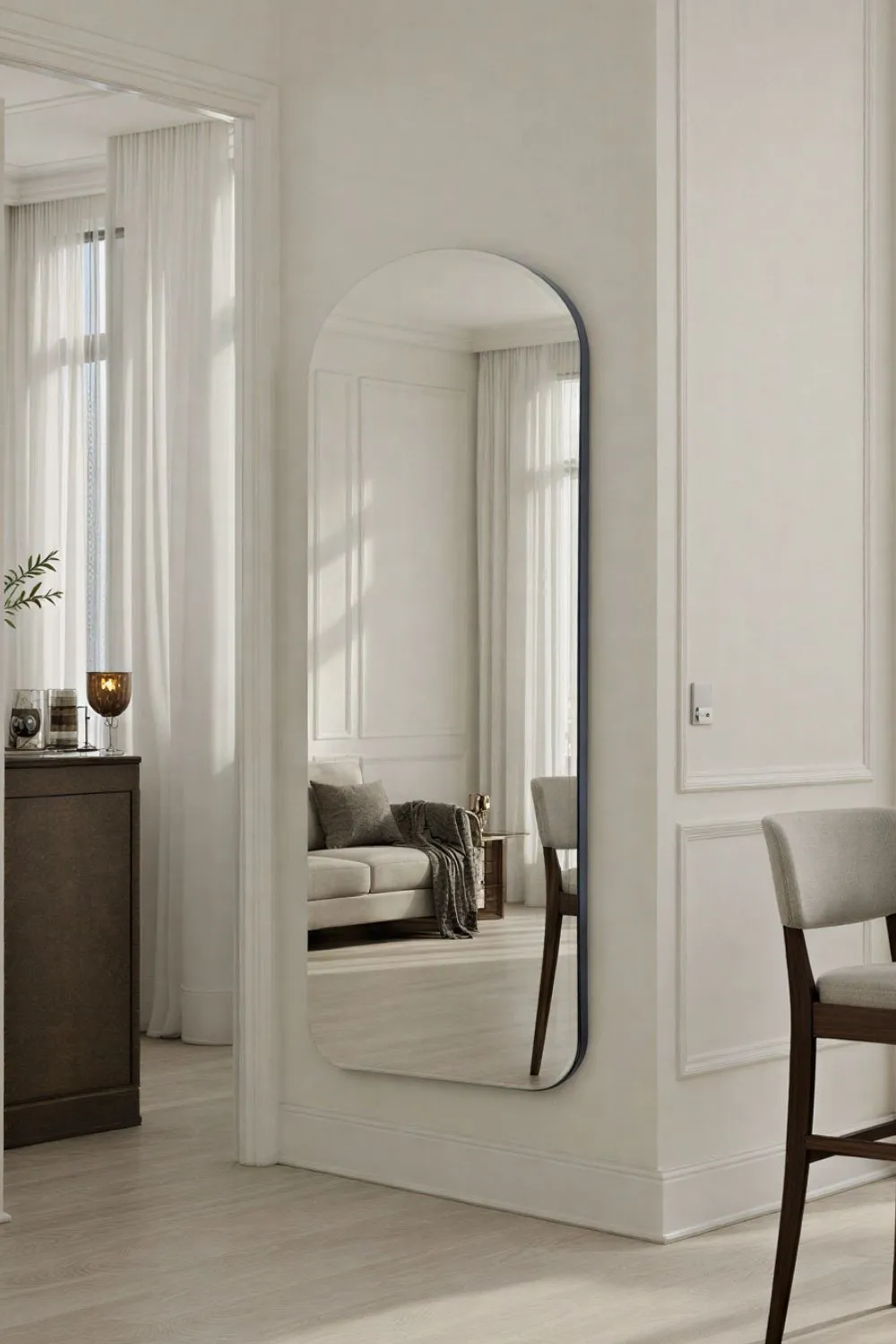 Yearn Mirrors Soho Curved Arch Full Length Mirror Black