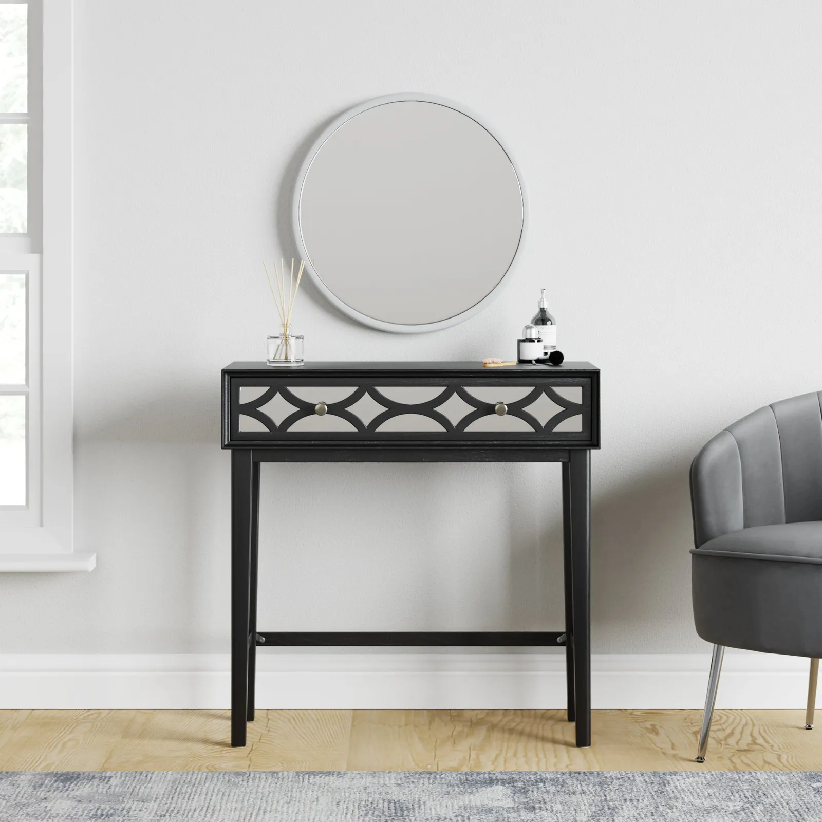 Delphi Black Dressing Table Black