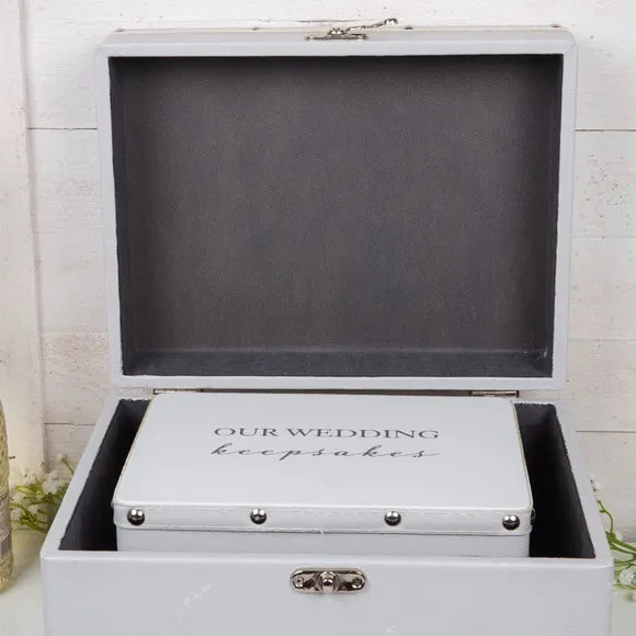 Set of 2 Amore Wedding Keepsake Luggage Boxes 2