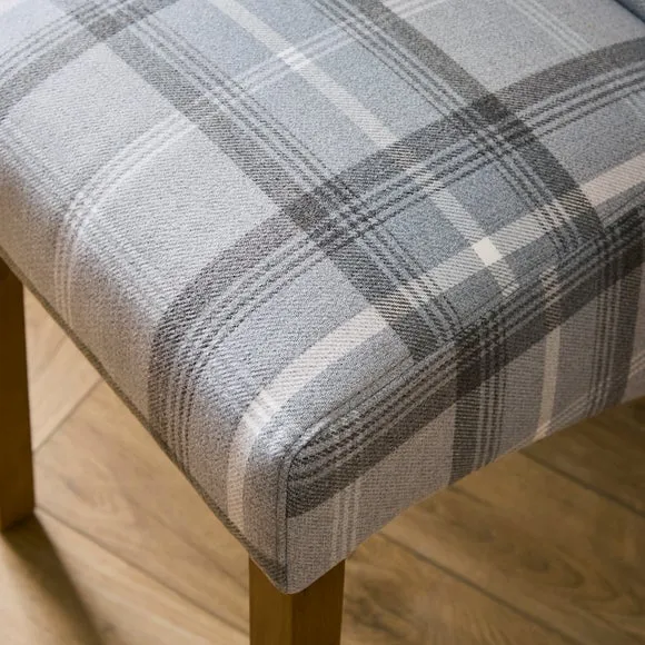 Set of 2 Chester Dining Chairs, Woven Check Fabric 3
