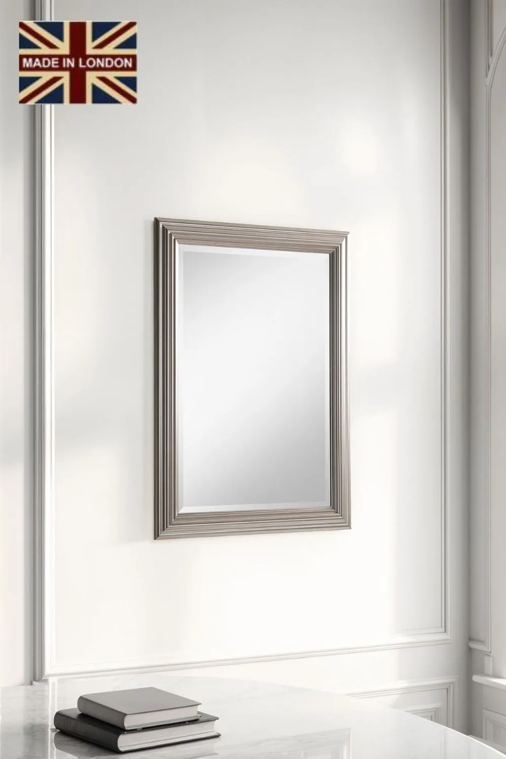 Yearn Mirrors Silvery Champagne Rectangular Mirror 75x60cm in Silver