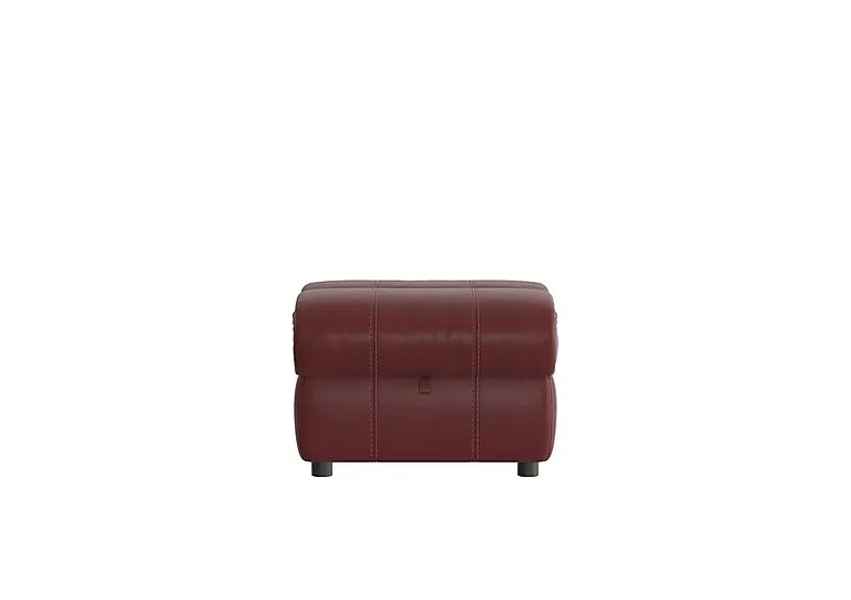 Link Leather Footstool - BV Deep Red