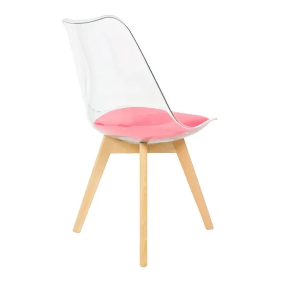 Fusion Living Soho Clear Plastic Dining Chair with Squared Legs 6