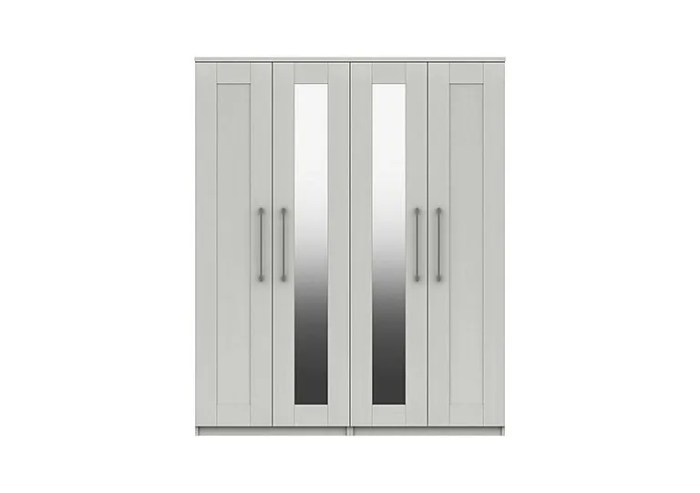 Fenchurch 4 Door Wardrobe with Mirrors - White