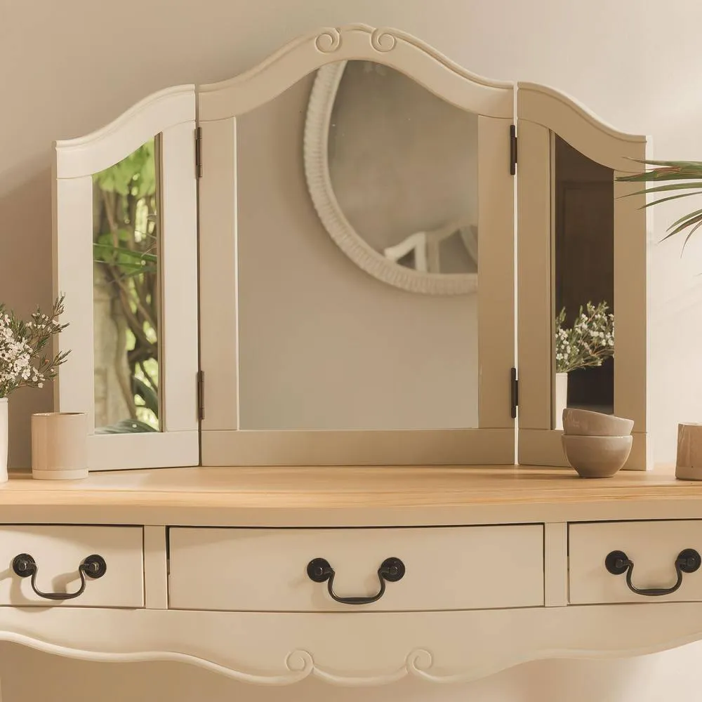 Statement Furniture Juliette 3-Way Dressing Table Mirror in Ivory 6