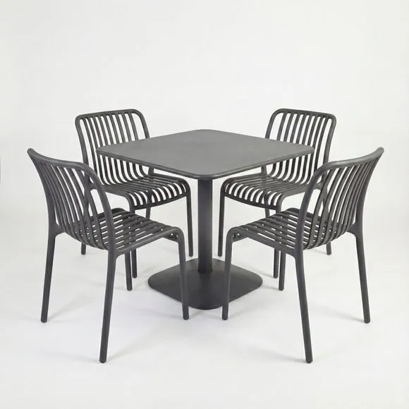 Modura Albin Square Table with 4 Mia Bistro Chairs 2