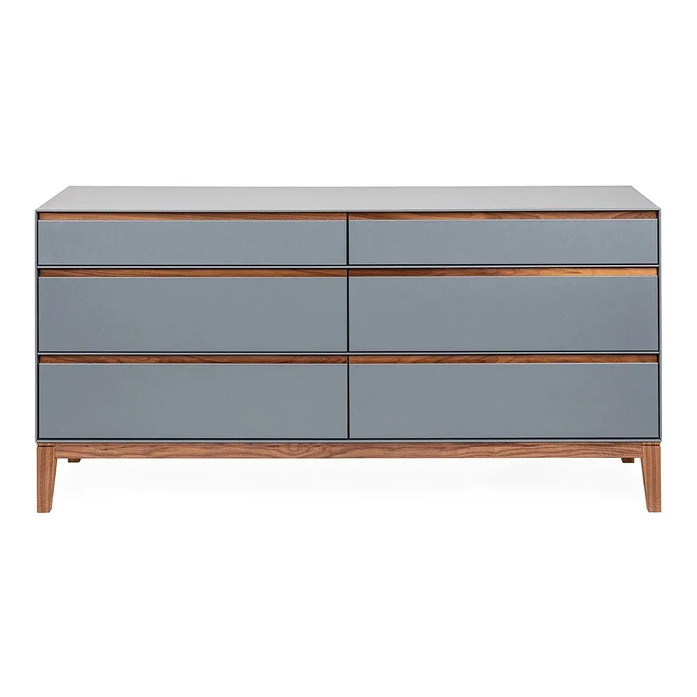 Heal's Lars 6 Drawer Dresser Wide Grey 2