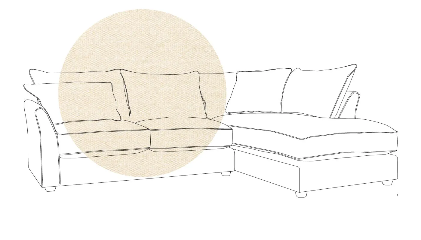 Heal's Tailor Right Hand Facing Corner Sofa Cotton Grain Natural Feet